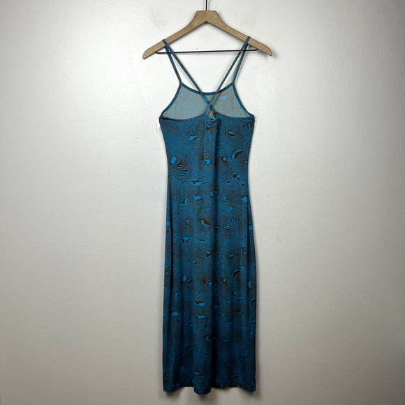 Paloma Wool Luz Slinky Midi Dress Size Large Zebra Print Mosaic Blue 90s Y2K - Picture 2 of 16